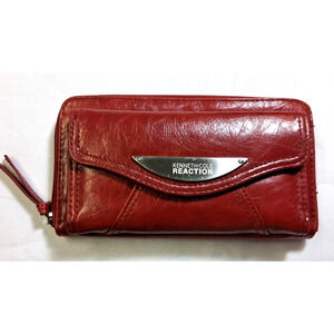 Vintage Kenneth Cole Reaction Wallet Red Coin Bag Credit Card